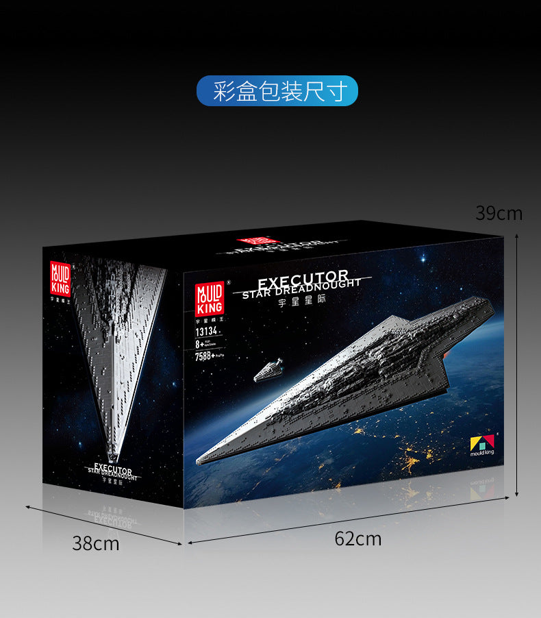 Mould King 13134 Super Star Destroyer Model Ship, Executor Star Dreadnought 7588+Pcs Collectible Build Toy Model