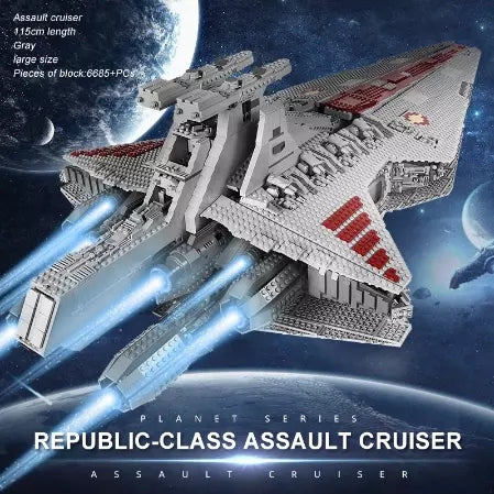 Mould King 21005 Super Star Destroyer Model, Venator-Class Republic Attack Cruiser Building Toy, 6685+Pcs Buildable Toy Model