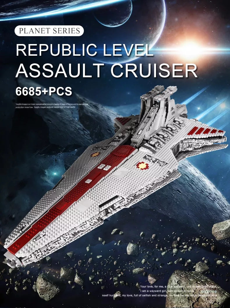 Mould King 21005 Super Star Destroyer Model, Venator-Class Republic Attack Cruiser Building Toy, 6685+Pcs Buildable Toy Model