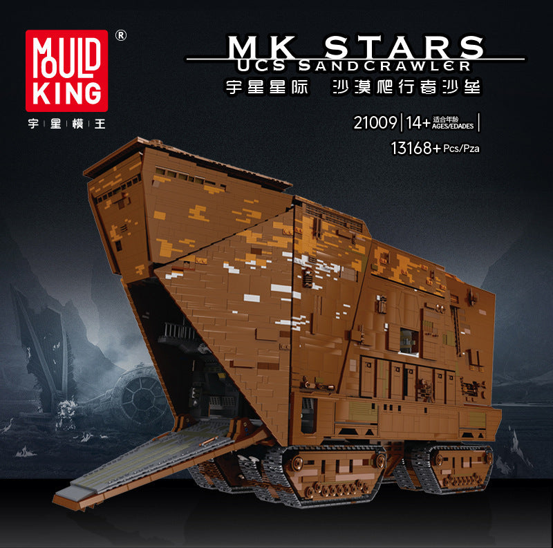 Mould King 21009 Technology Remote Controlled Sand Crawler Model, 13168 Pieces 2.4G/App RC Sand Crawler UCS MOC Kit Sandcrawler with Full Interior