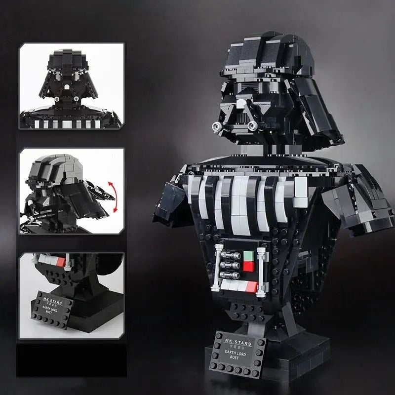Darth Lord Vader, Stormtrooper & Boba Fett 12"  Bust Building Blocks Mould King