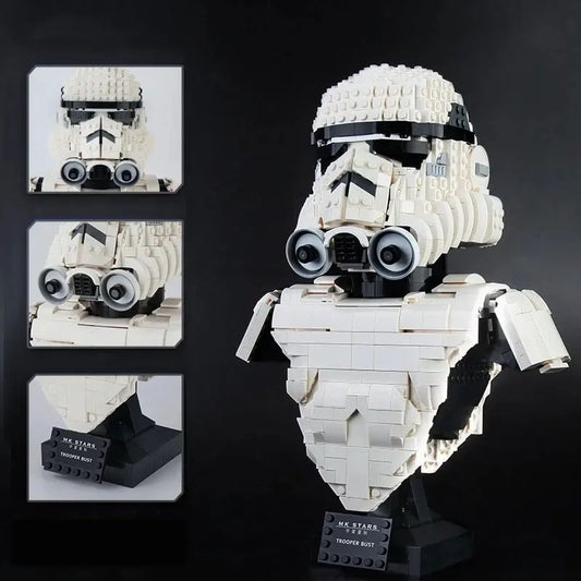 Storm Trooper Building Block Bust by Mould King # 21022, New Sealed Box 1516 pcs