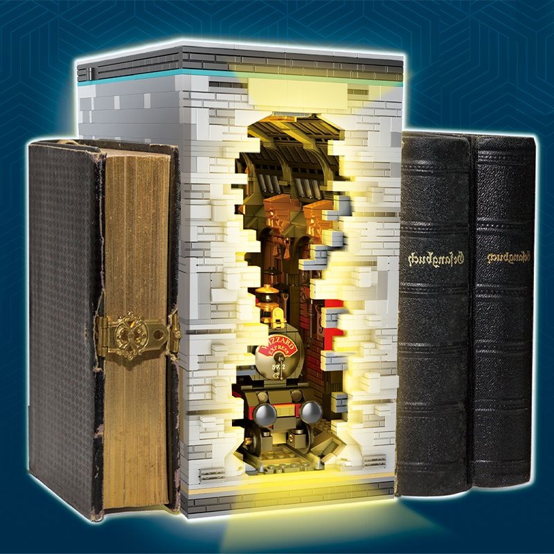Harry Potter Train Station Book, MOC compatible blocks, w Lighting 3060 Pcs