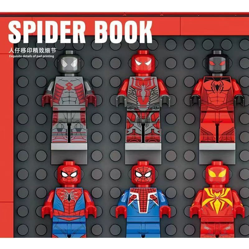 Spiderman Non Lego but compatible Block Book. 1888 Pcs. 55 Mini Figures