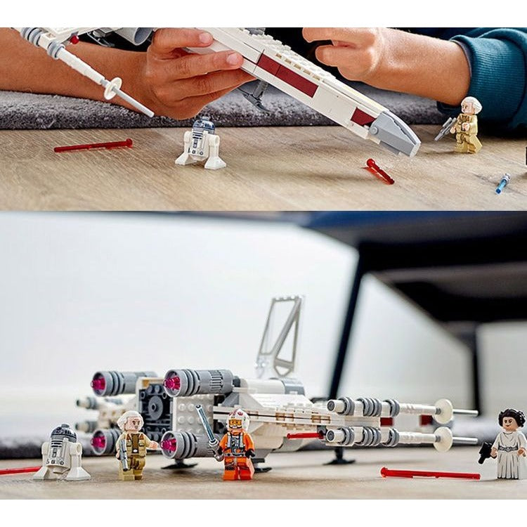 X Wing Fighter, Star Union, Star Wars,  Not Lego but compatible, 4 Mini Figures,